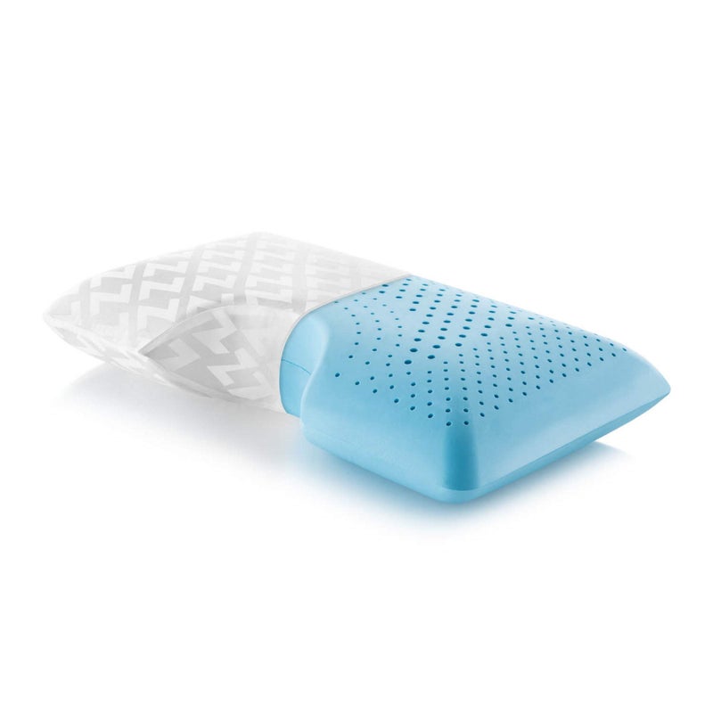 MALOUF Z Shoulder Zoned Dough Memory Foam Pillow - Gel Infused - Premium Tencel Cover - 5 Year U.S. Warranty - Mid Loft - King, Blue - Image 1